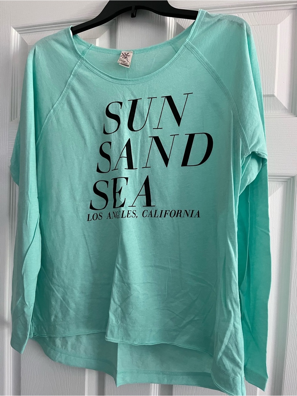 Coastal Classics Sun Sand Sea Aqua Long Sleeve Coverup Tee